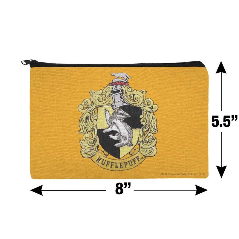GRAPHICS & MORE Harry Potter Hufflepuff Painted Crest Pencil Pen Organizer Zipper Pouch Case - Image 4